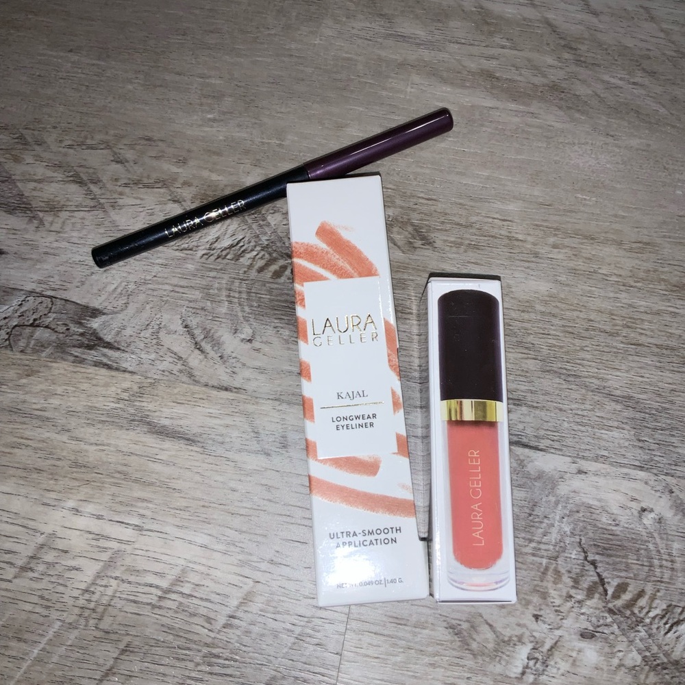 (Bin 4) Laura Geller Kajal Longwear Eyeliner and Lip Gloss Set - Purple and Pink